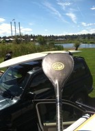 Elder SUP paddling with Coldplay music