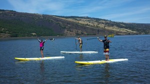 Judy and Ed loving life on a down-current glassy Columbia Gorge paddle