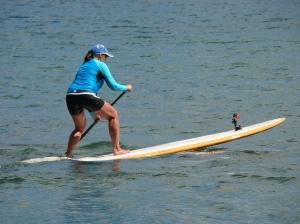 We all fell in while practicing tail turns - best refresher on a warm summer day at Elk Lake Resort