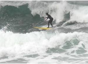 Fun wave, new Naish Hokua, cold water, Pacific City, Oregon stoke. First wave in my 66th year.